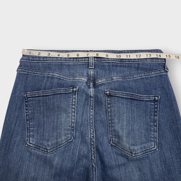 SOLD-AYR The Pop Jeans in Bomba Straight Leg Cropped Frayed Hem High Rise Sz 29S - Picture 7 of 12